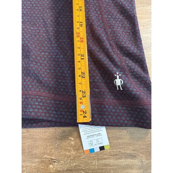 Smartwool Women's Classic Thermal Merino 1/4 Zip Base Layer - Black Cherry Dot S - Picture 6 of 8